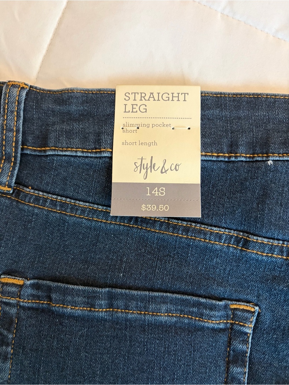 Style & Co. Straight Leg Jeans - Dark blue NWT size 14S - Picture 3 of 4